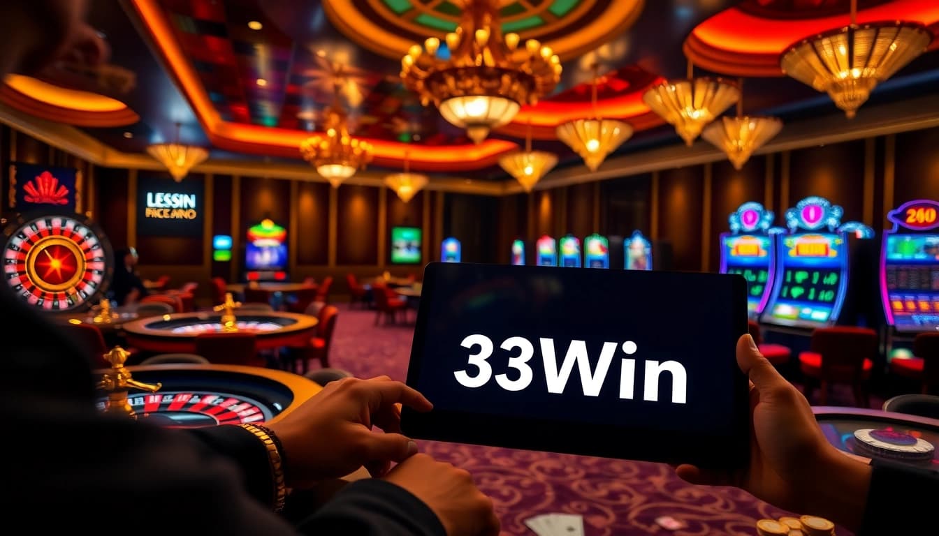 Experience thrilling gameplay with link 33Win, showcasing vibrant casino tables and engaging players.