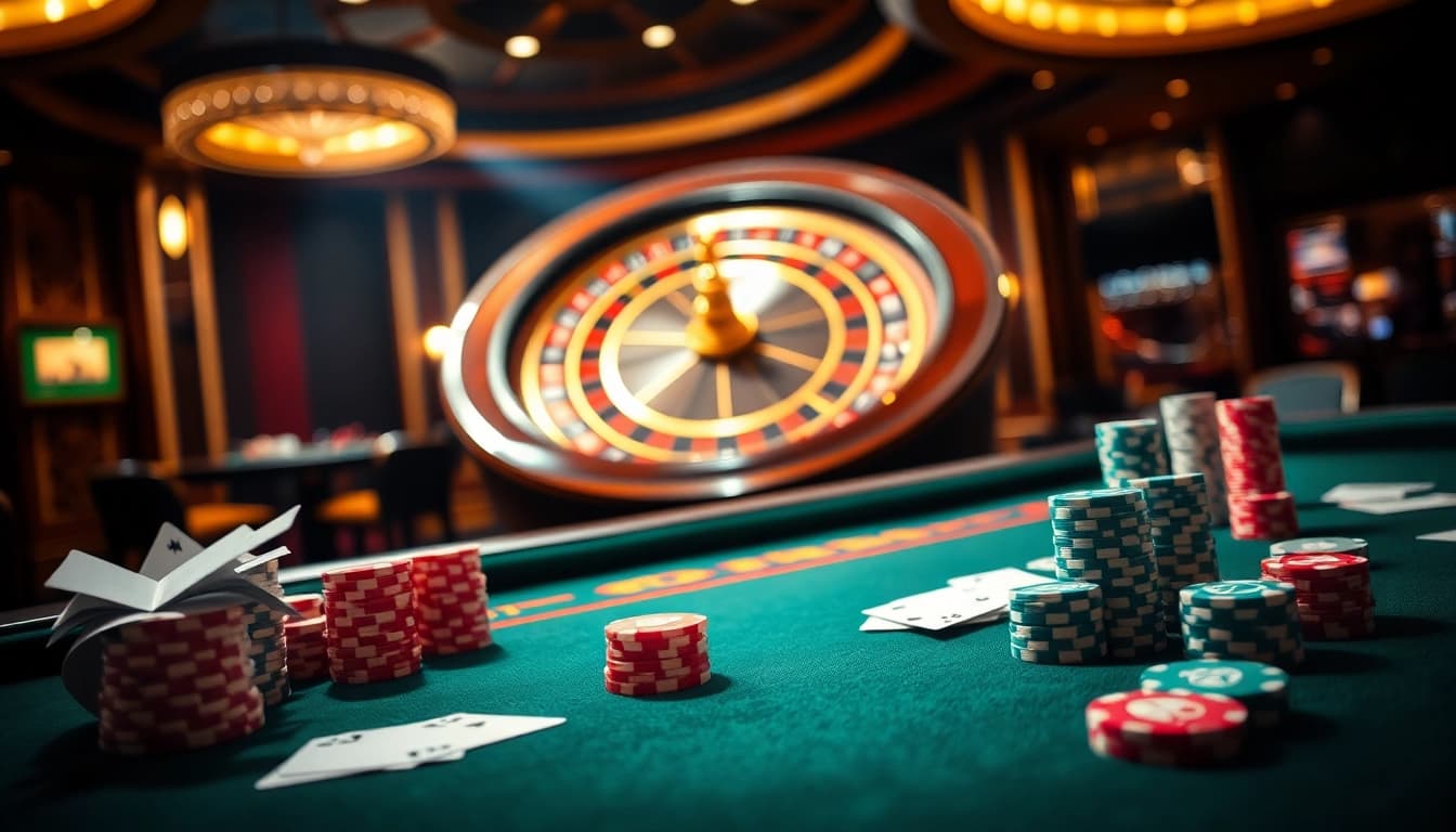 Players enjoying GA888 online gaming experience at an elegant casino table.