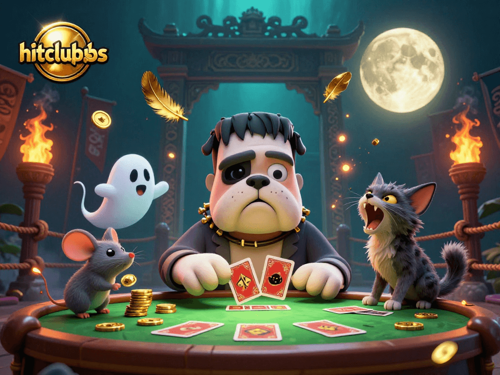 Experience the thrill of hitclubsbs as a bulldog dealer engages players in a lively casino game.