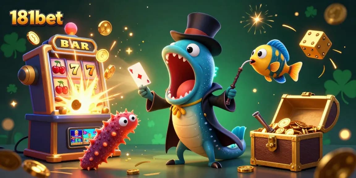 Experience thrilling wins at 181bet with a vibrant casino-themed scene showcasing dynamic characters and game elements.