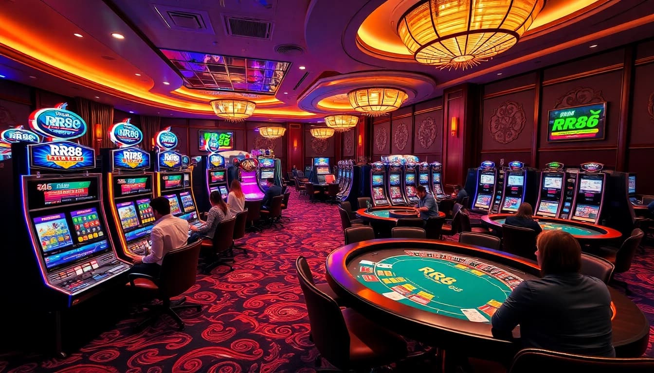 Experience the excitement at nhà cái rr88 with high-stakes gaming tables and vibrant slot machines.
