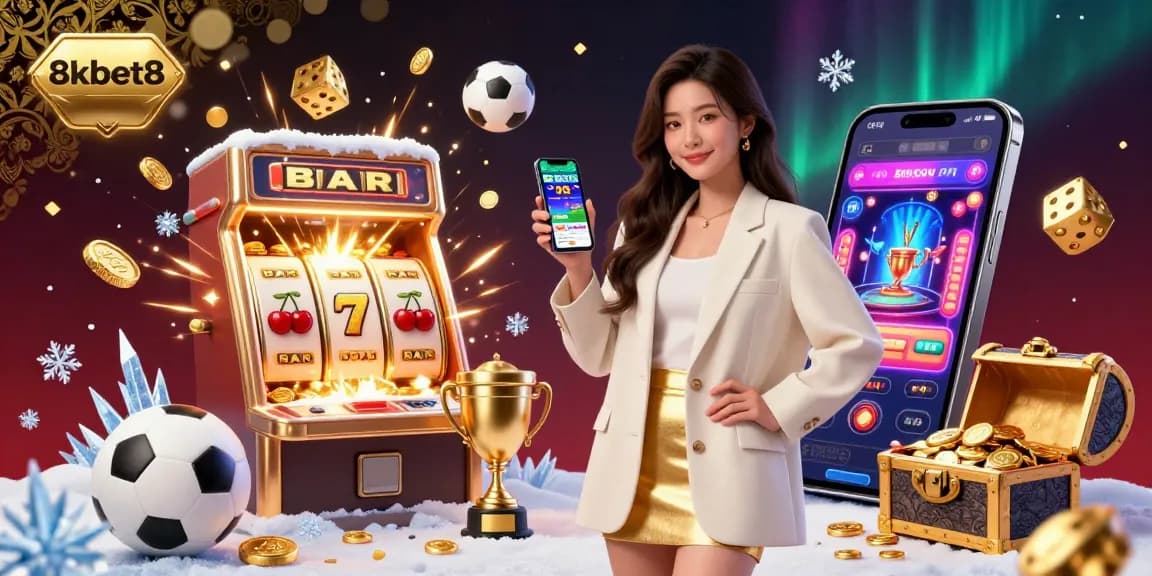 Experience thrilling sports betting actions with 8kbet8 in this vibrant casino scene filled with dynamic game elements.