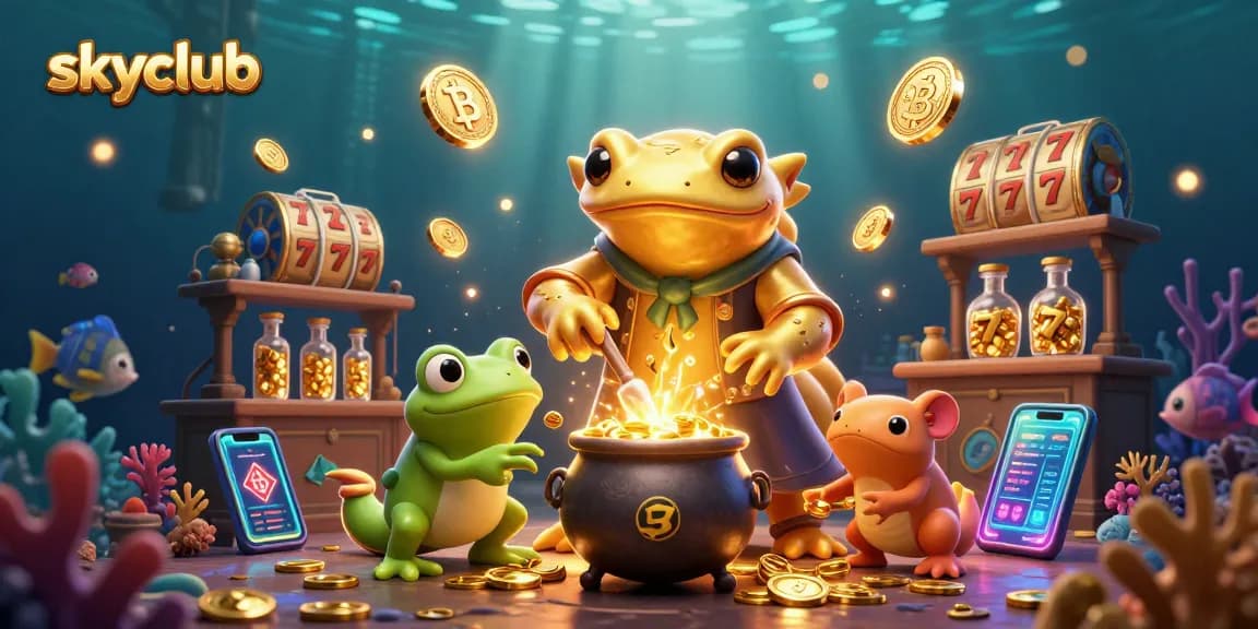 Engage with the immersive world of skyclub as a golden salamander alchemist transforms base metals into exciting gambling rewards.