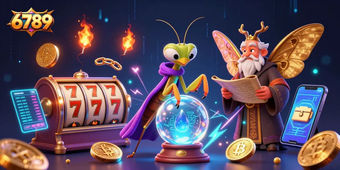 Join the excitement at 6789 with vibrant slot reels, a mystical fortune teller, and captivating characters.