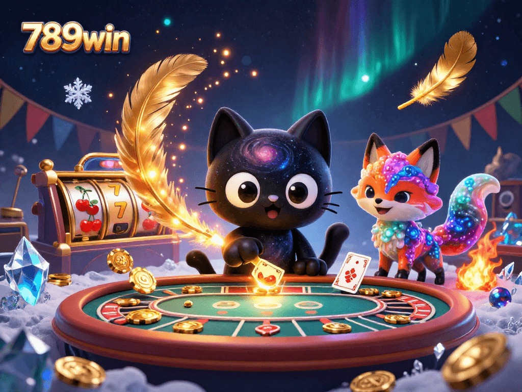 Experience high-stakes gaming at 789win with vibrant 3D cosmic casino scenes.