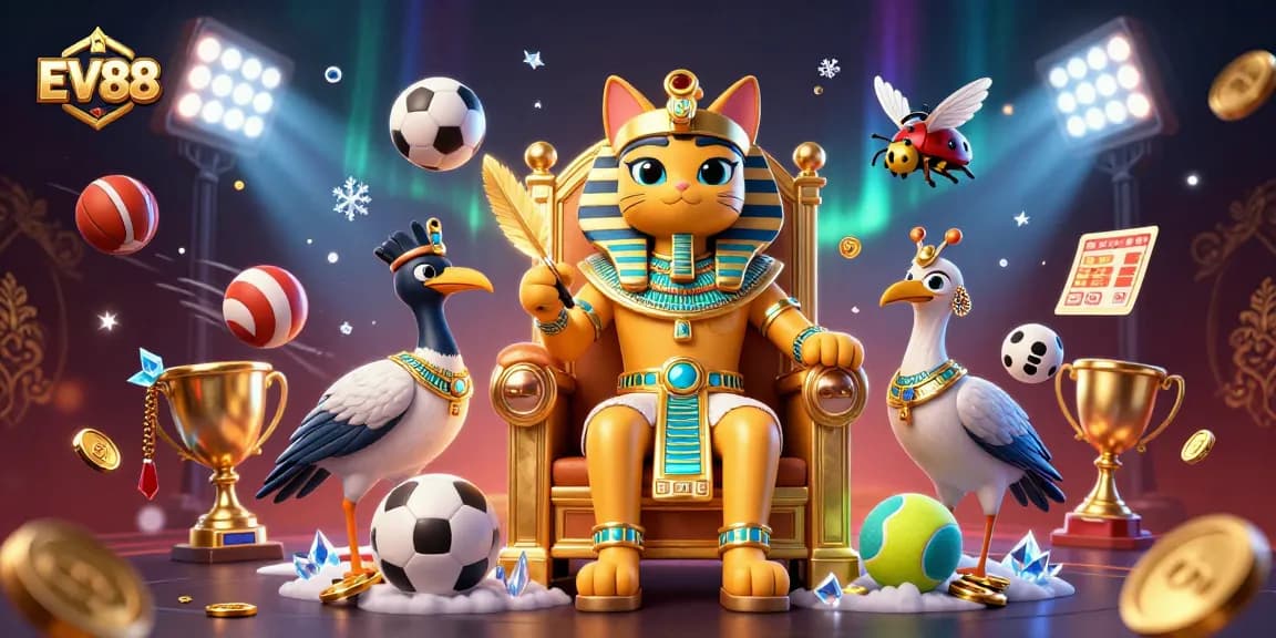 Experience the thrill of betting at EV88 with engaging sports elements and vibrant 3D visuals.