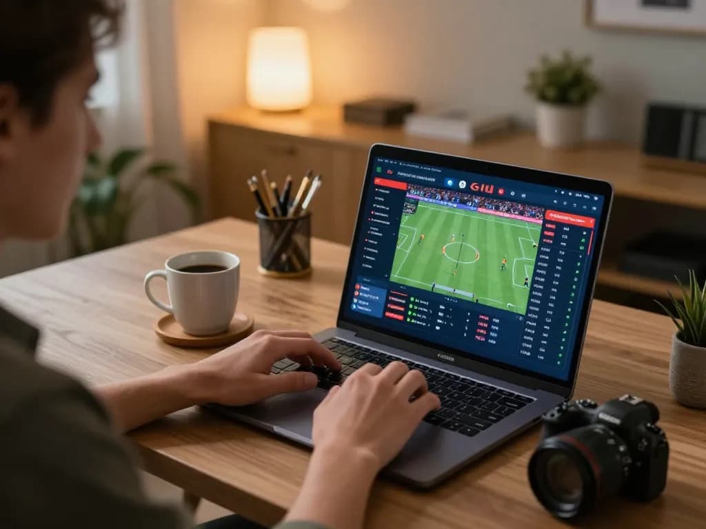 Engaging with the 789win 37 online sports betting interface on a laptop in a modern home.