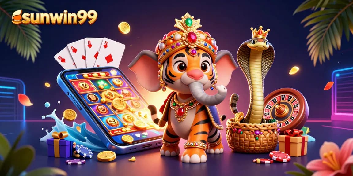Experience thrilling gameplay with sunwin99 in an exciting casino scene featuring a maharaja elephant.