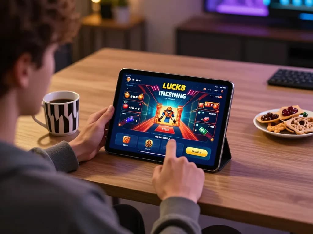Engaging with the luck8 đăng nhập on a tablet for an exciting online casino experience.