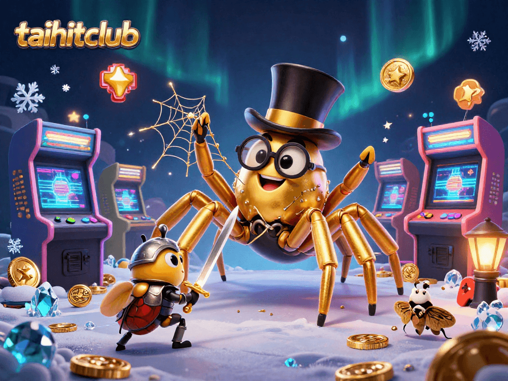 Engage with taihitclub's vibrant casino illustration showcasing an adventurous golden tarantula and beetle knight.