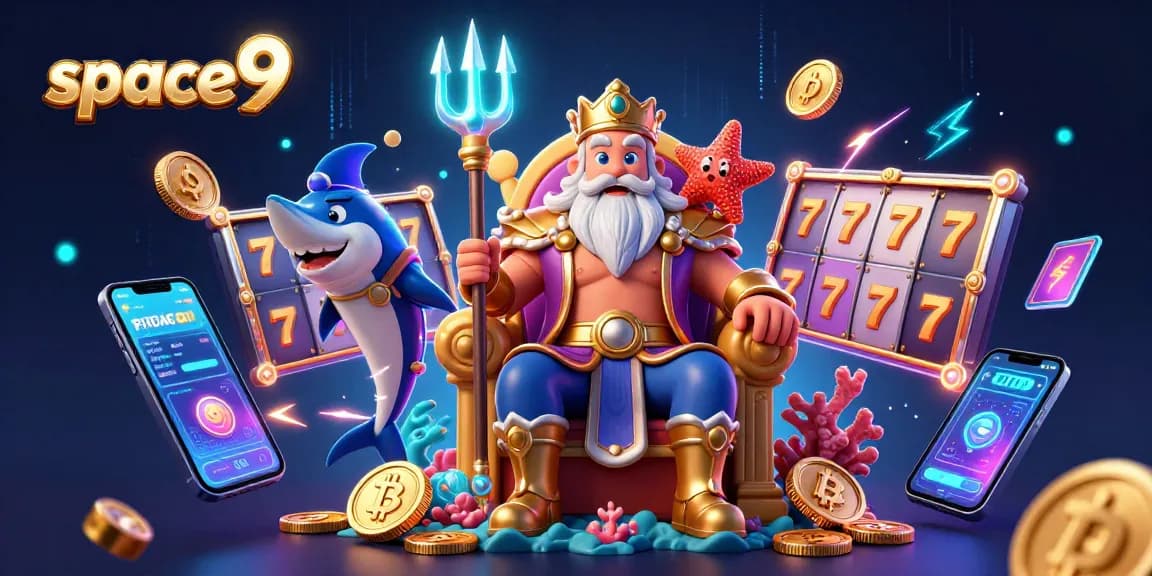 Engage with space9's thrilling online casino featuring Neptune, samurai, and vibrant slot elements.