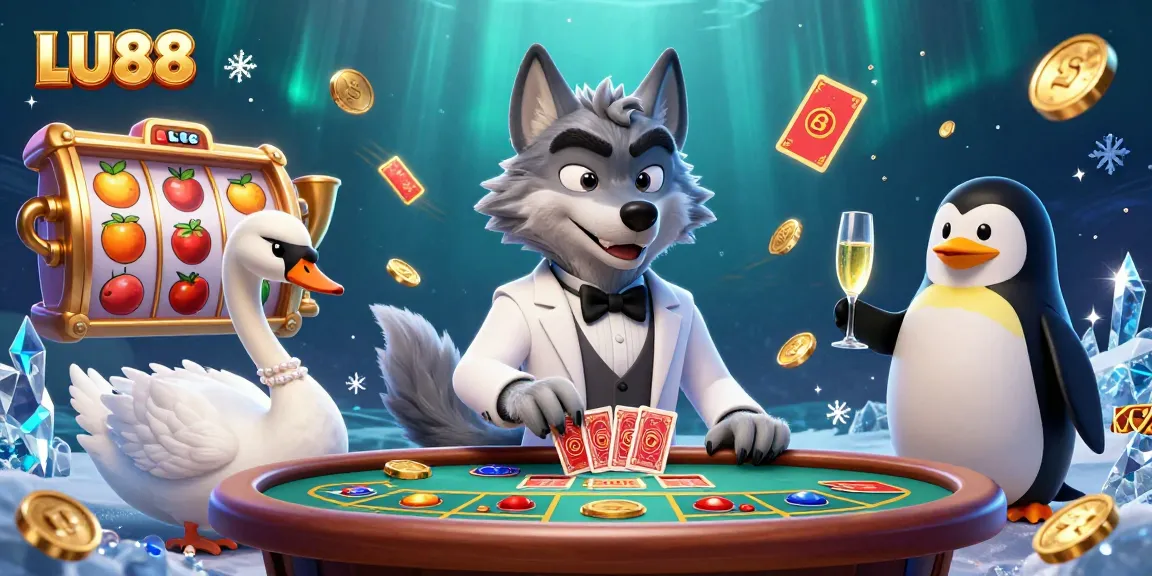Experience the thrilling games at LU88 with a dynamic 3D casino scene highlighting fun and excitement.