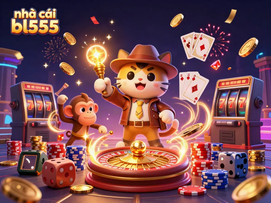 Experience the thrill of nhà cái bl555 with a magical explorers' adventure in a vibrant casino world.
