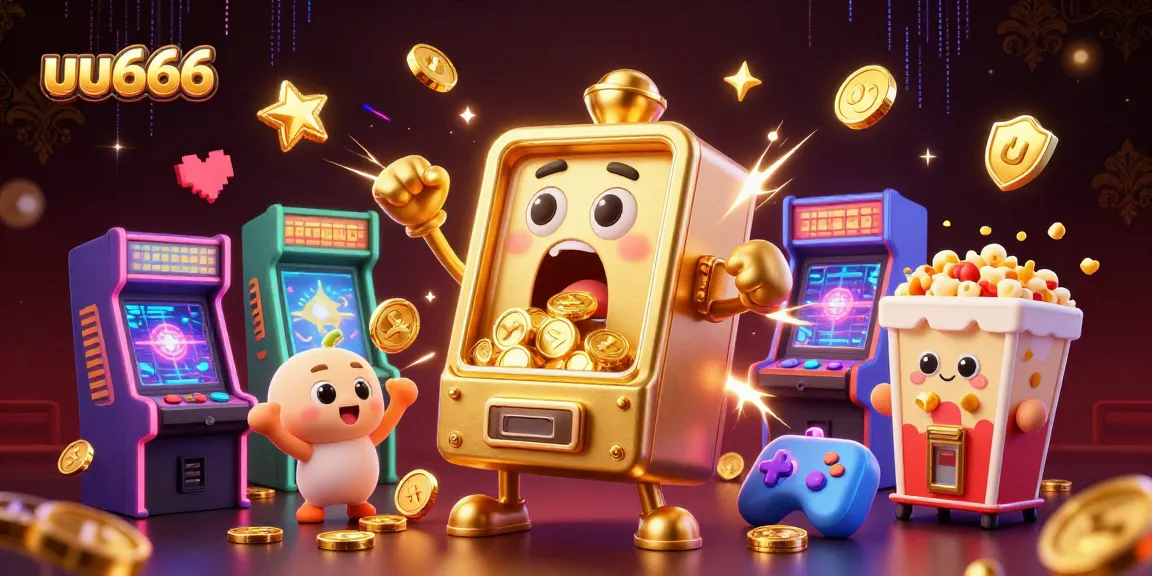 Experience jackpot excitement with uu666's animated slot machine and golden coins, perfect for gambling enthusiasts.