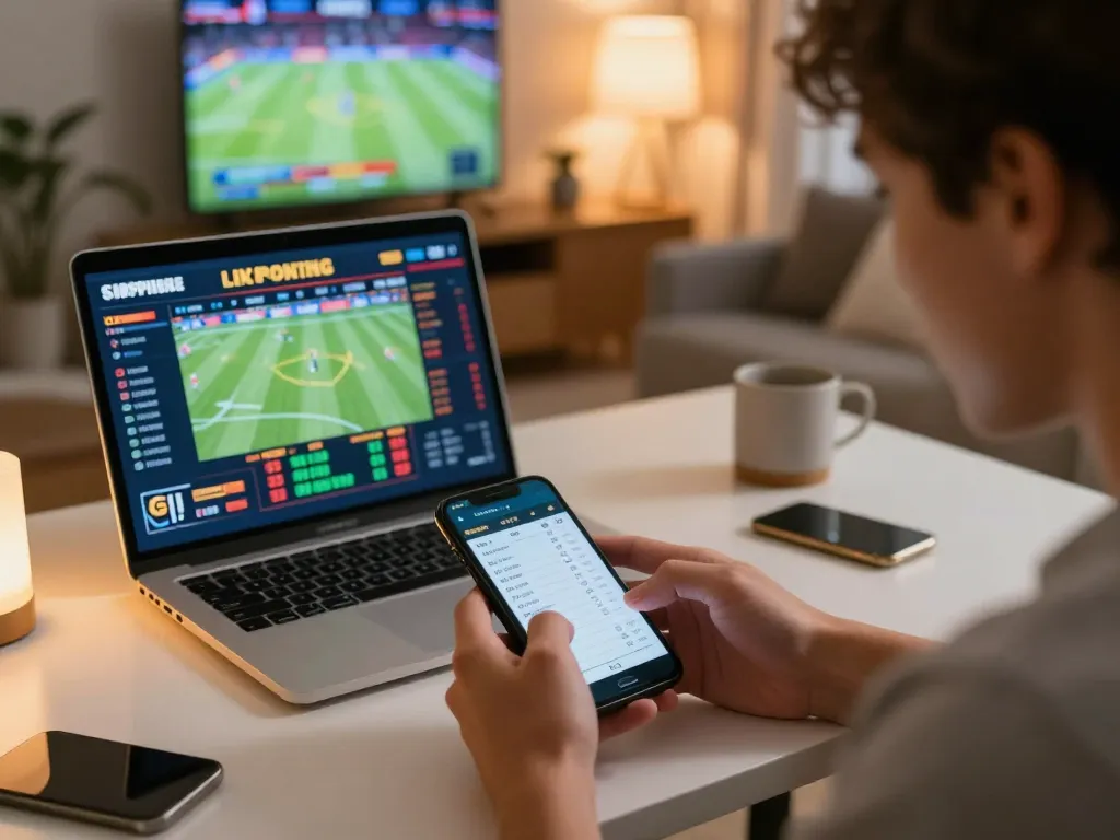 Engaging in kèo nhà cái 88 sports betting at home using smartphone, highlighting strategic decisions.