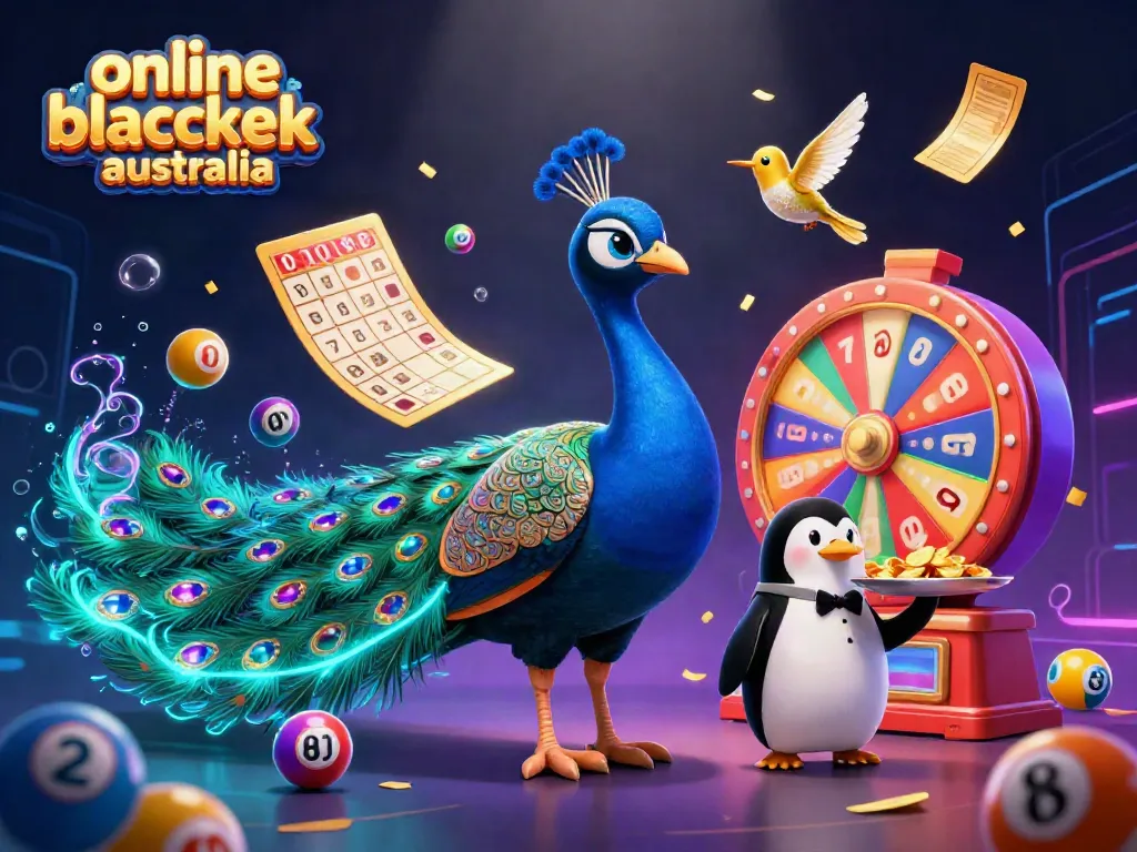 Play online blackjack Australia with vibrant casino elements and engaging characters in a dynamic setting.