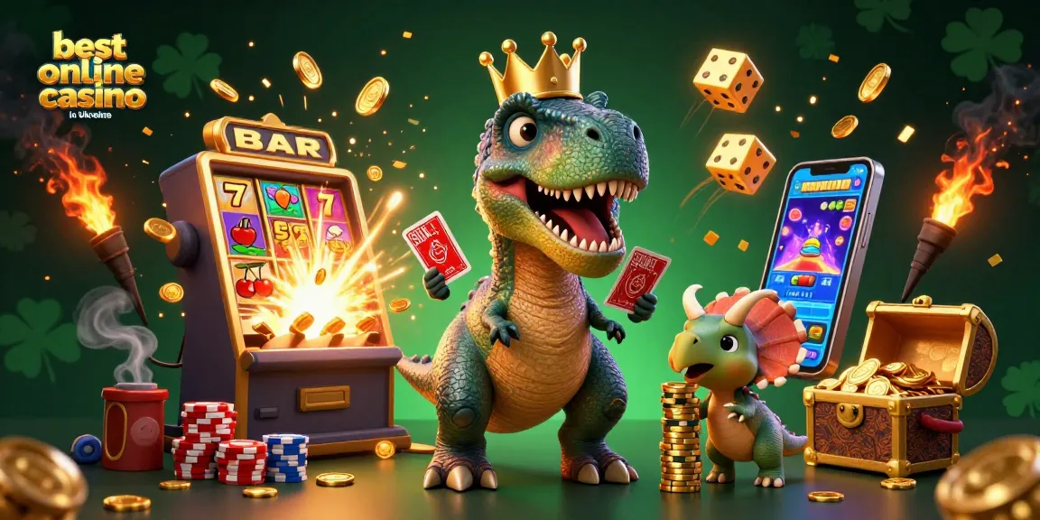 Experience the excitement at the best online casino in Ukraine with vibrant casino characters and game elements.