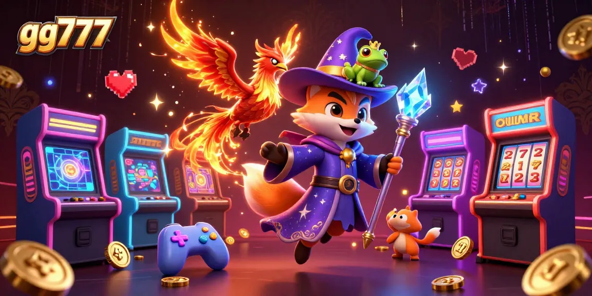 Experience thrilling gameplay at gg777 with colorful 3D arcade game elements and enchanting wizard characters.