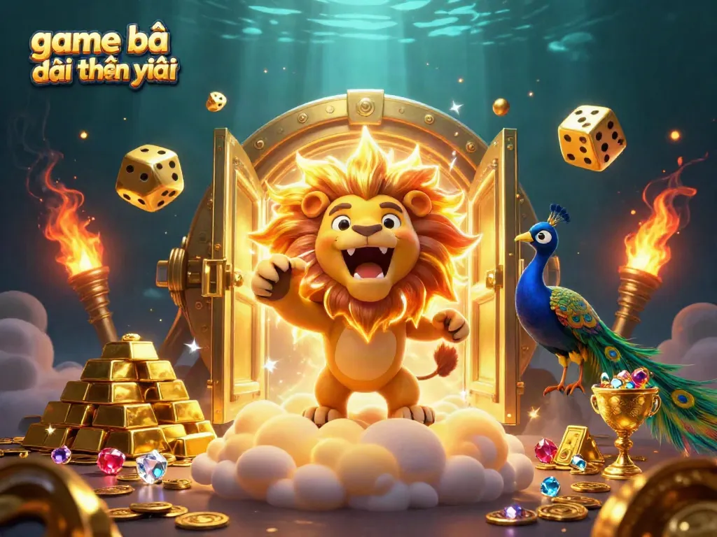 Experience top-tier gaming excitement with game bài đổi thưởng uy tín illustrated by vibrant casino characters and treasures.