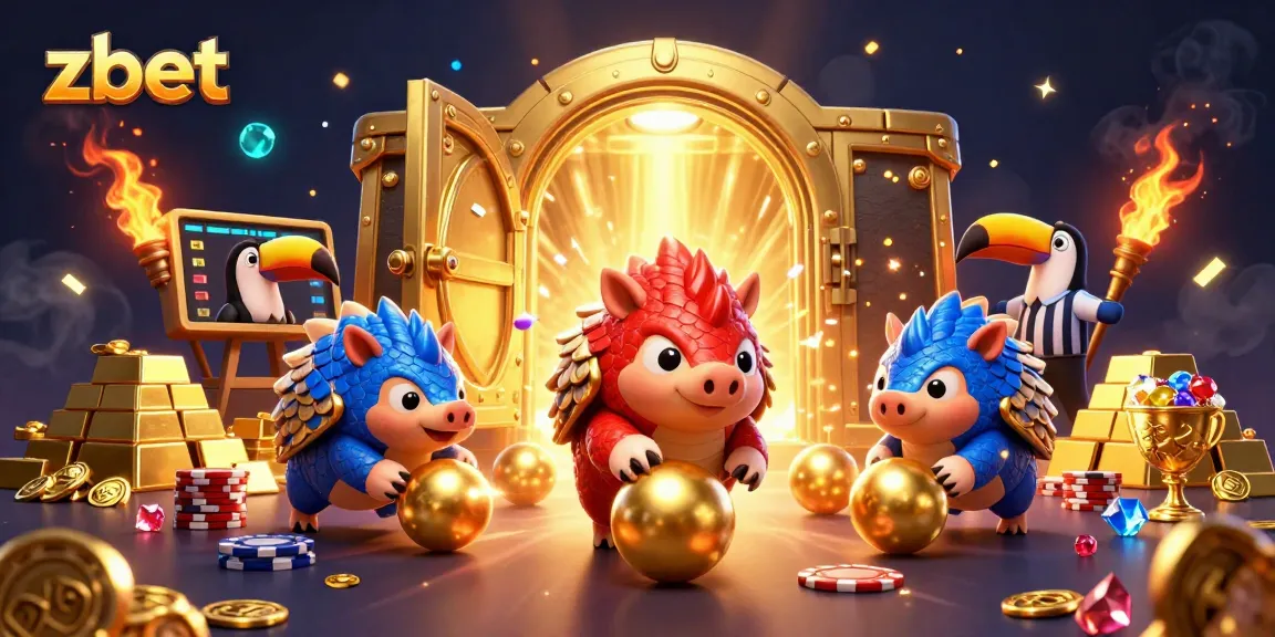Engage with zbet's vibrant casino adventure featuring pangolins battling over poker chips.