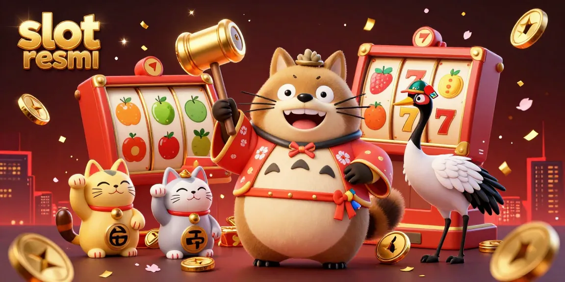 Engage with slot resmi in this festive 3D scene filled with lucky symbols and vibrant characters.