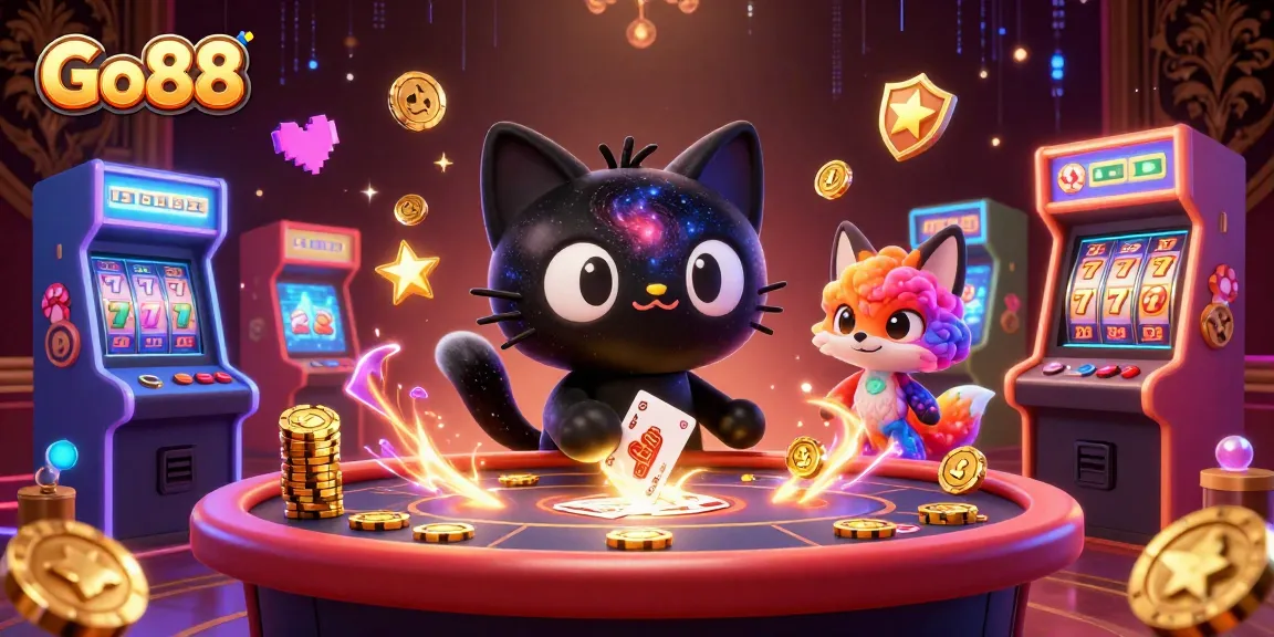 Experience thrilling wins with Go88's vibrant casino atmosphere, featuring dynamic gaming elements.