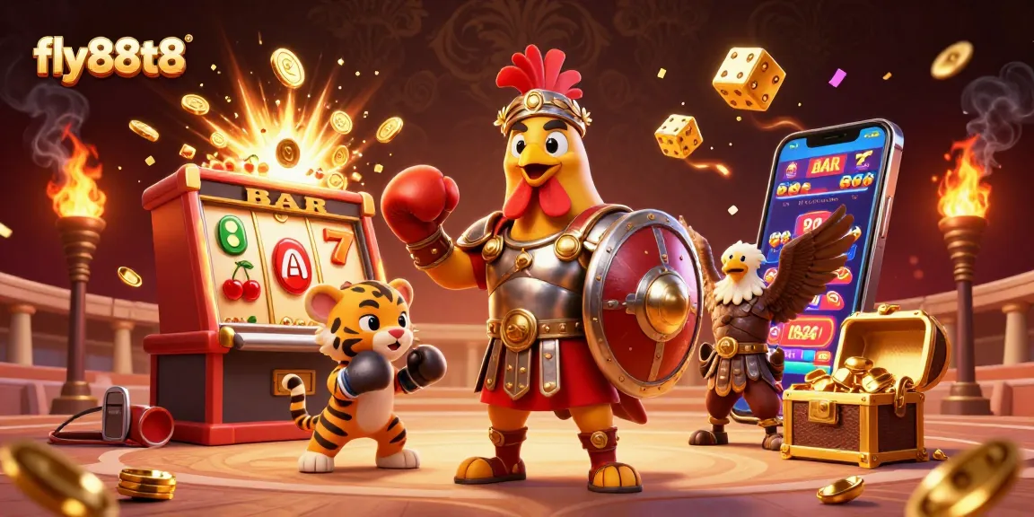 Experience fly88t8's epic slot gaming adventure with roaring gladiator and dazzling jackpots.