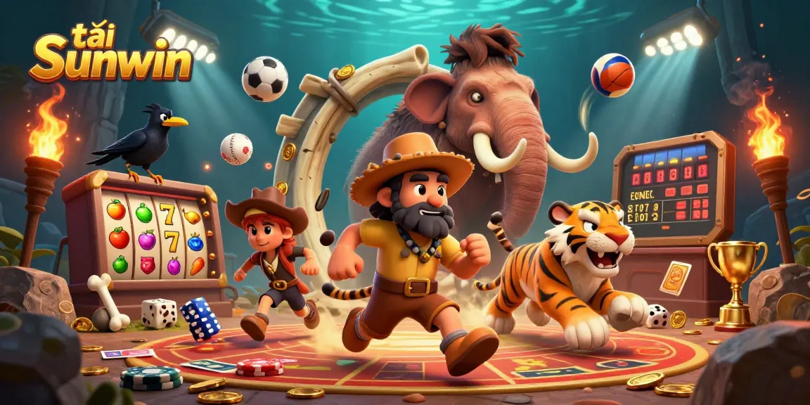 Experience the excitement of tải Sunwin with a vibrant 3D casino featuring playful cavemen and thrilling game elements.